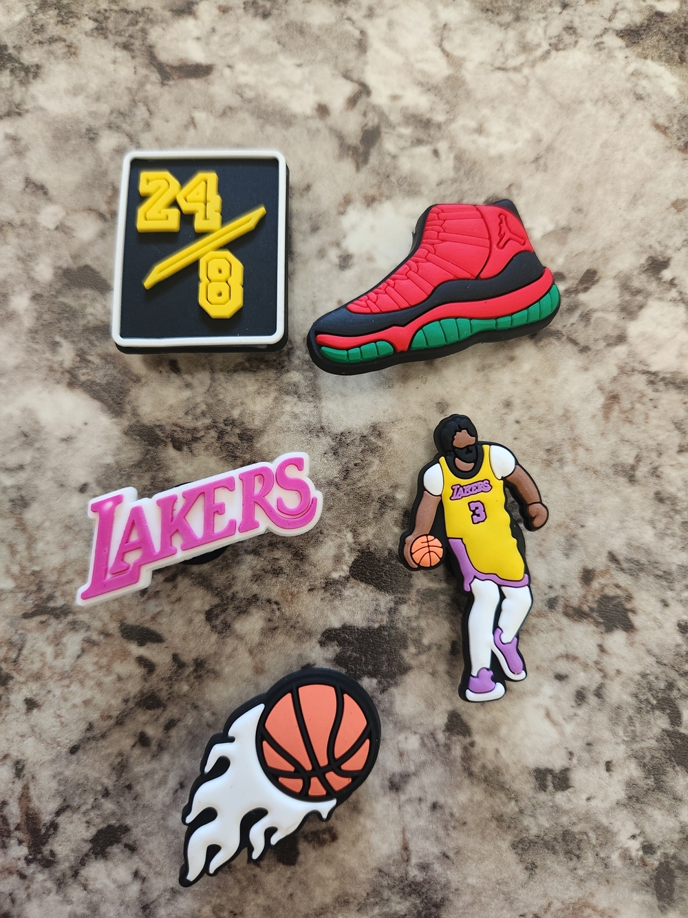 Lakers Shoe & Basketball Jibbitz Set - NEW Only Taken Out For Pictures